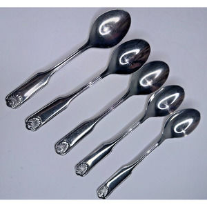 HEPP Fiddle Shell Stainless Flatware replacement set of 5 Pc Spoon